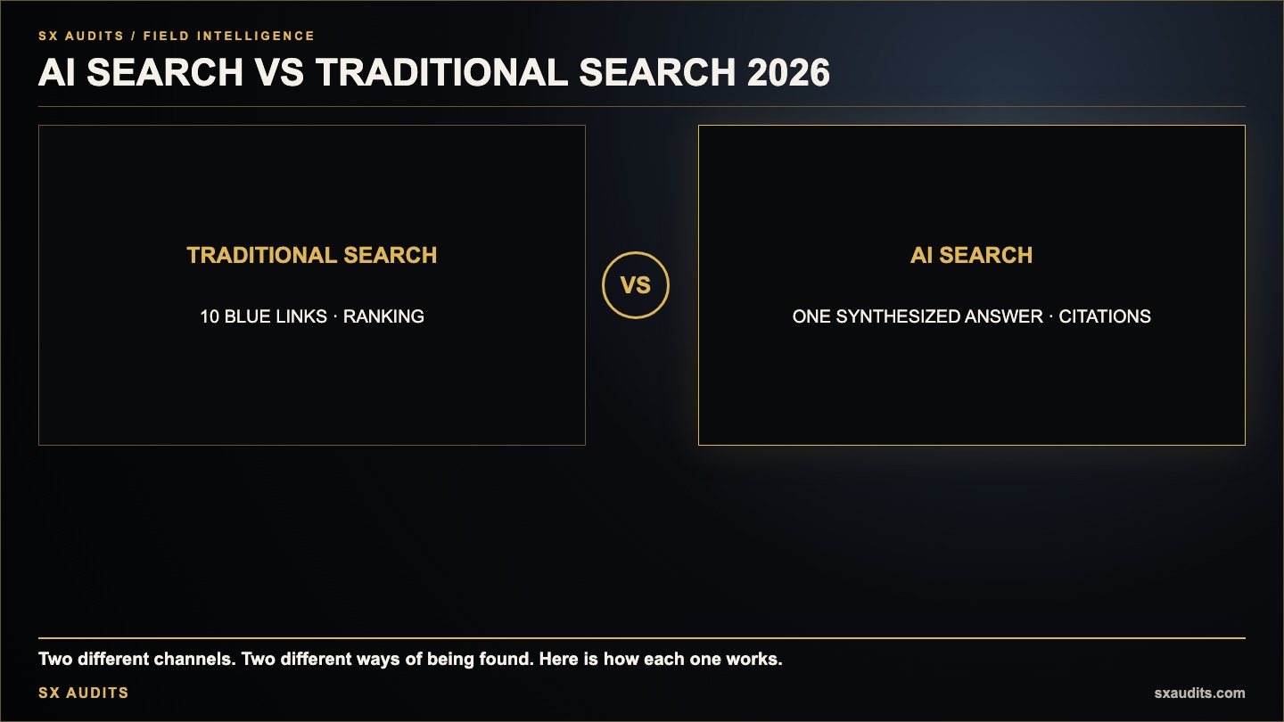 AI Search vs Traditional Search — How Discovery Actually Works in 2026