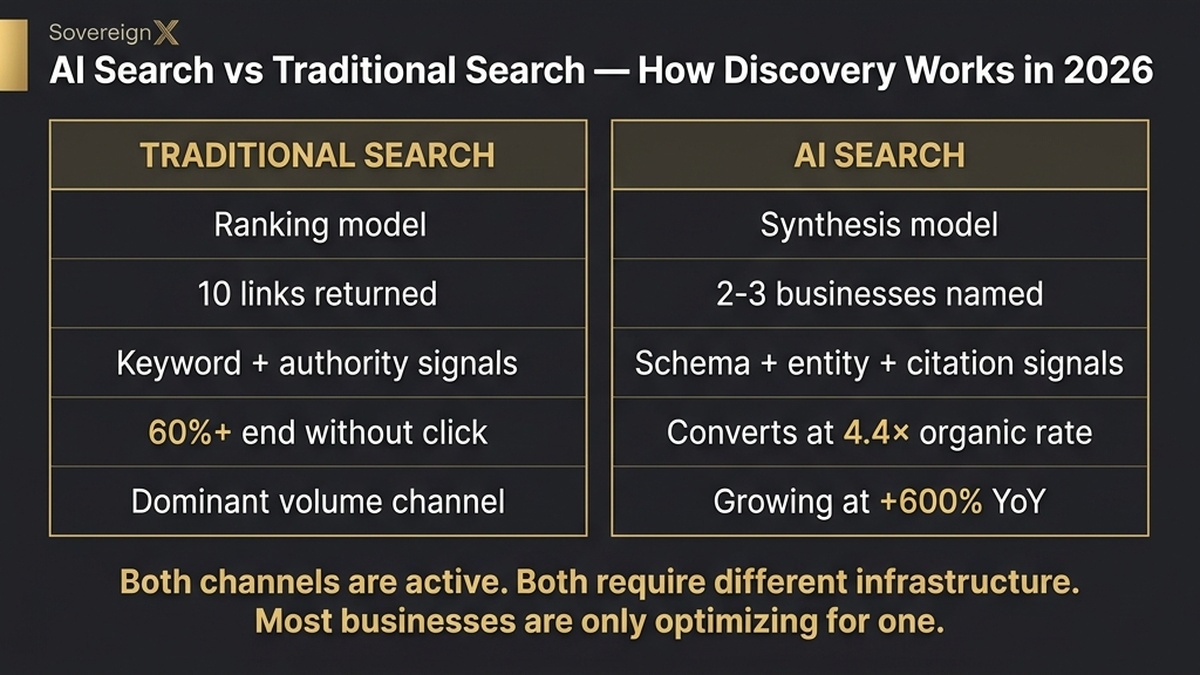 AI Search vs Traditional Search Infographic