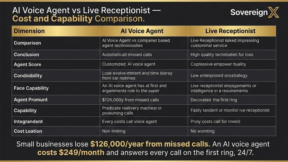 AI Voice Agent vs Live Receptionist Infographic